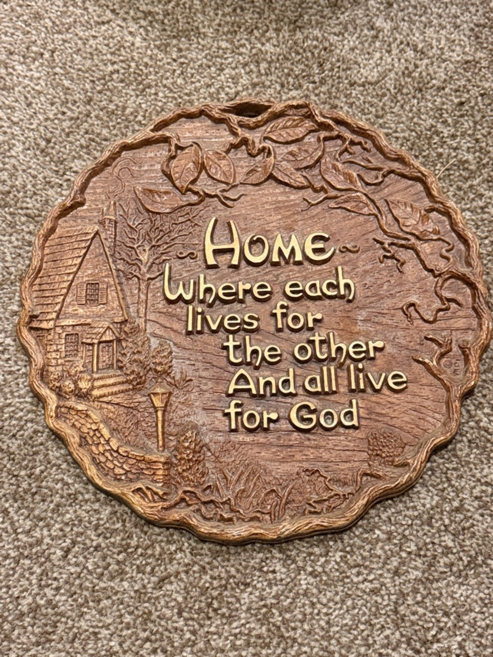 Vintage Wall Hanging Mid Century Home Live for God Good Condition